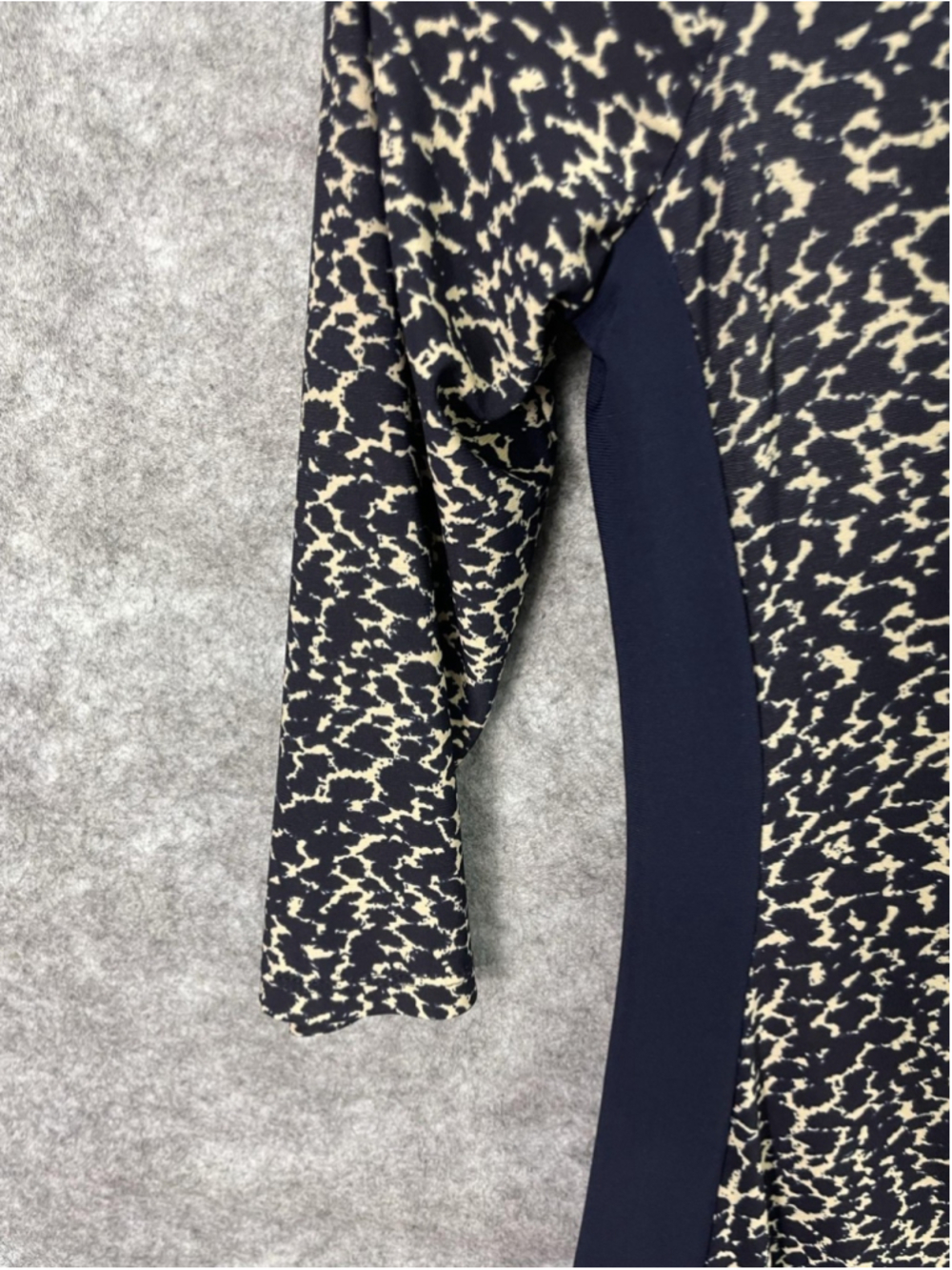 Lauren Ralph Lauren Dress Womens 6 Blue Animal Print 3/4 Sleeve Ruched Sheath - Picture 3 of 11